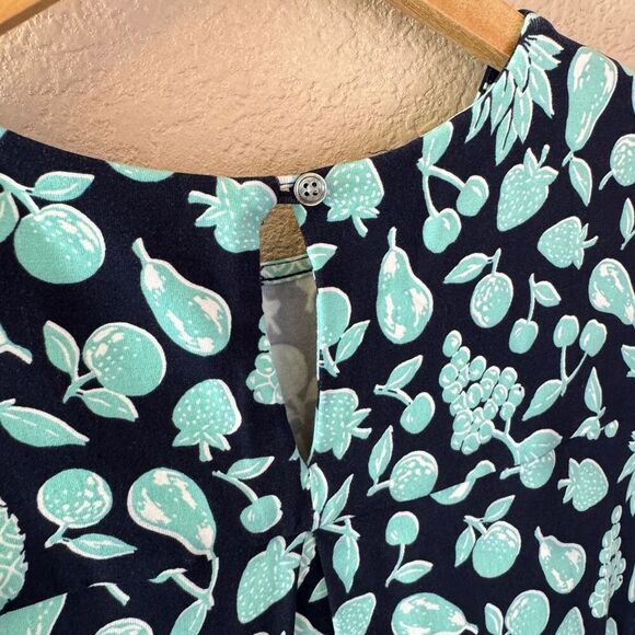 J Jill Wearever Womens Dress Small Fruit Pineapple Short Sleeves Stretch Jersey - Picture 9 of 12